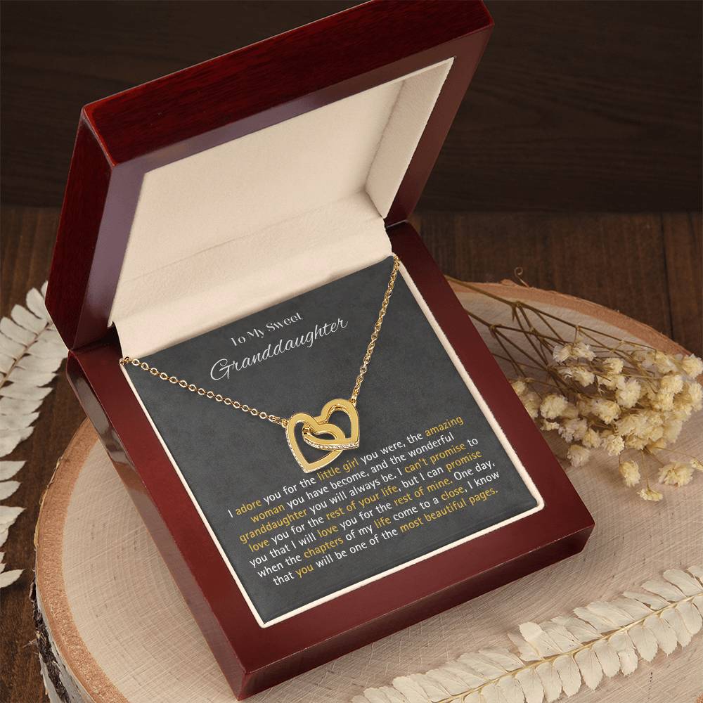 Granddaughter Interlocking Hearts Necklace - I Promise To Love You For the Rest Of My Life