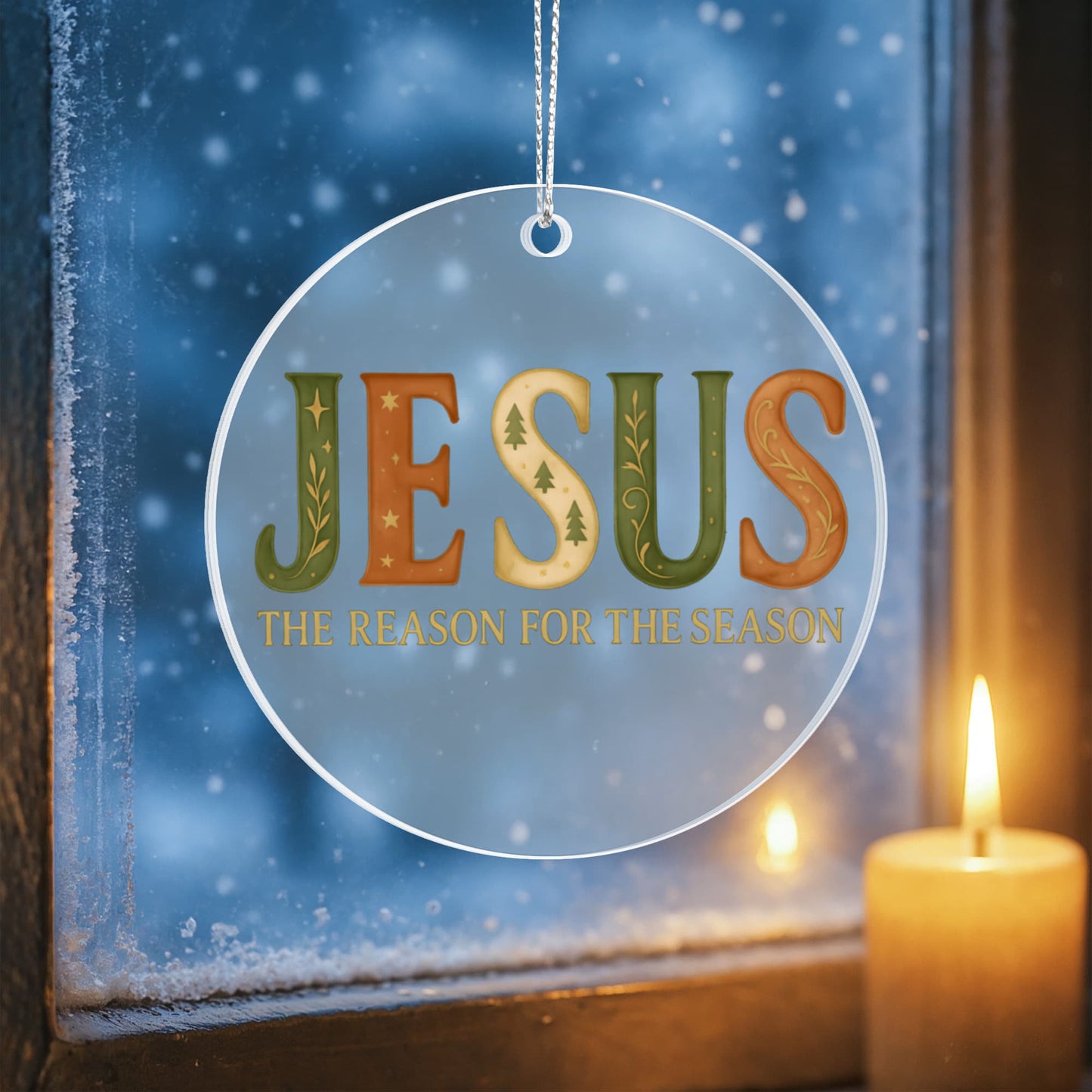 Jesus The Reason - Christian Christmas Ornament