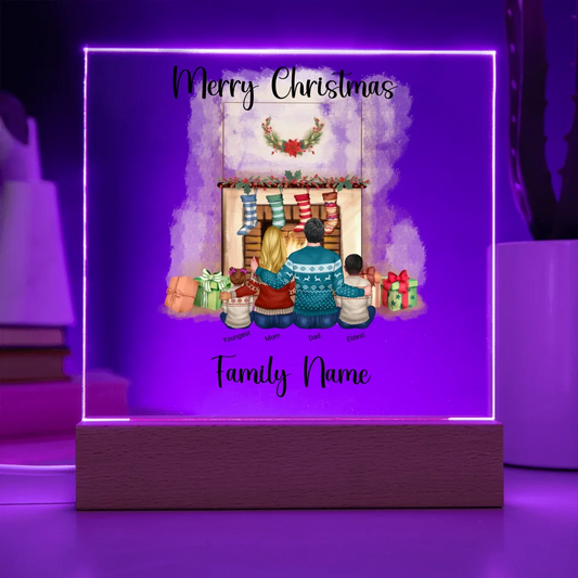 Engraved Acrylic Square Plaque - Christmas