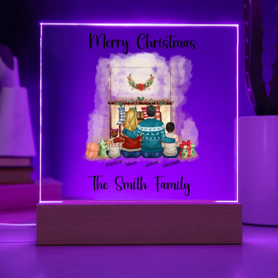 Custom Christmas Family Nightlamp Acrylic - Personalized Meaningful Gift For Your Kid's Family or For Your Own Family