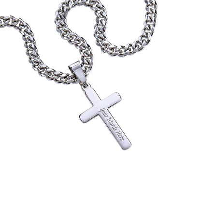 To Son; Birthday Gift - Cross with Cuban Link Chain