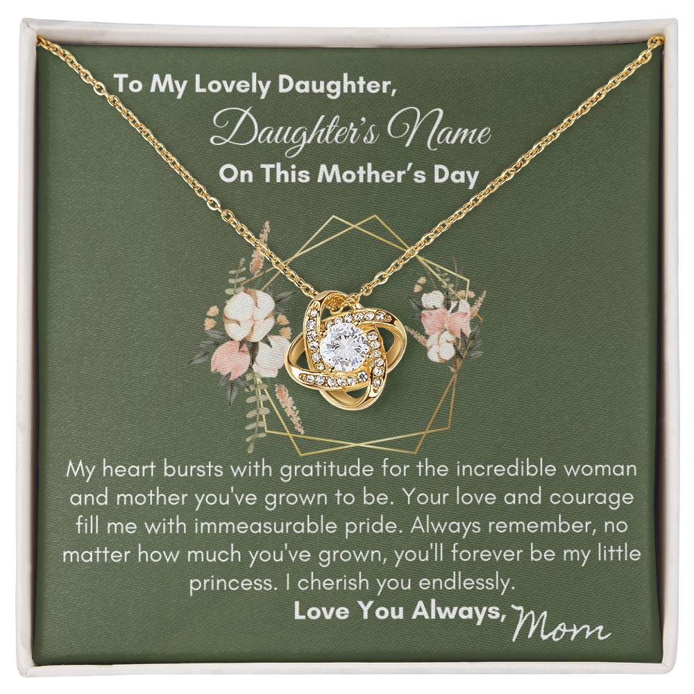 To Daughter - You'll Always Be My Little Princes| Love Knot Necklace