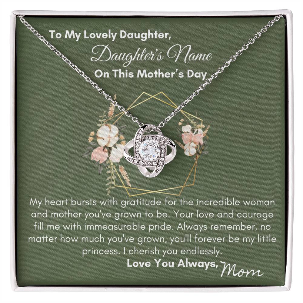 To Daughter - You'll Always Be My Little Princes| Love Knot Necklace
