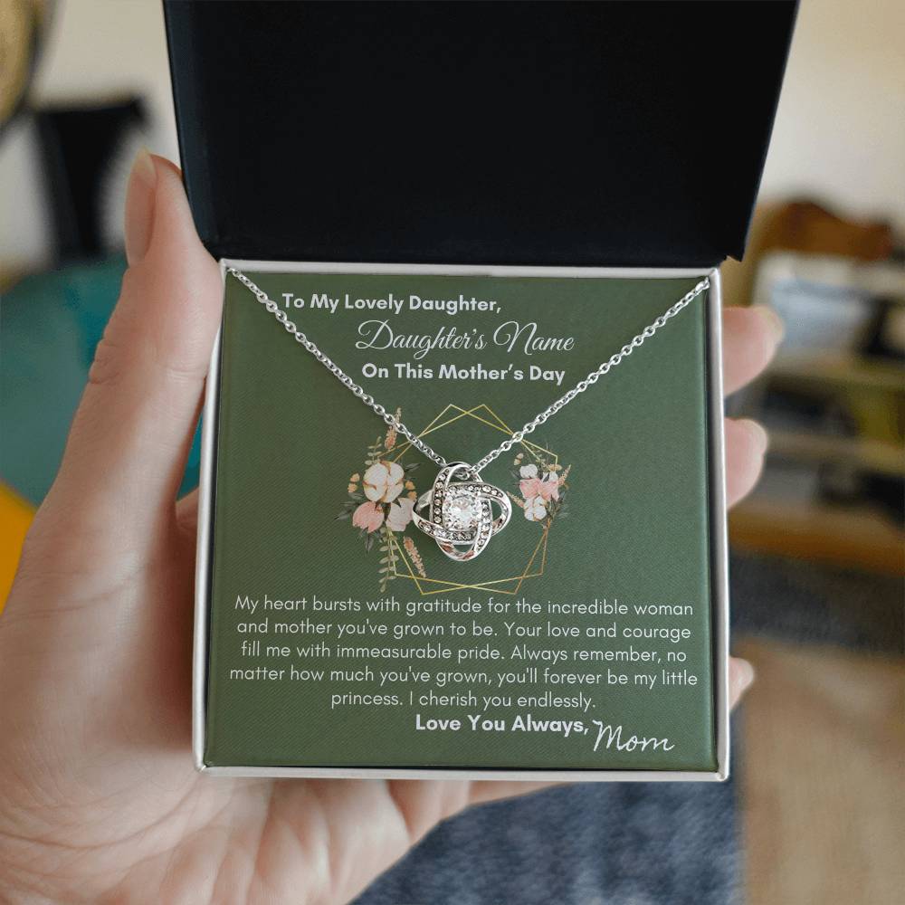 To Daughter - You'll Always Be My Little Princes| Love Knot Necklace
