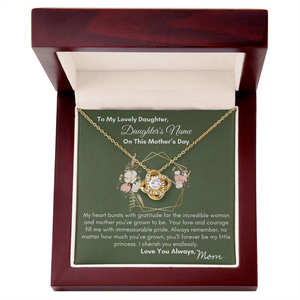 To Daughter - You'll Always Be My Little Princes| Love Knot Necklace