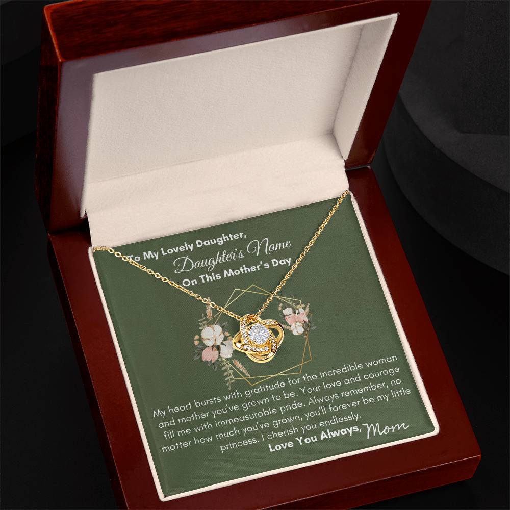 To Daughter - You'll Always Be My Little Princes| Love Knot Necklace