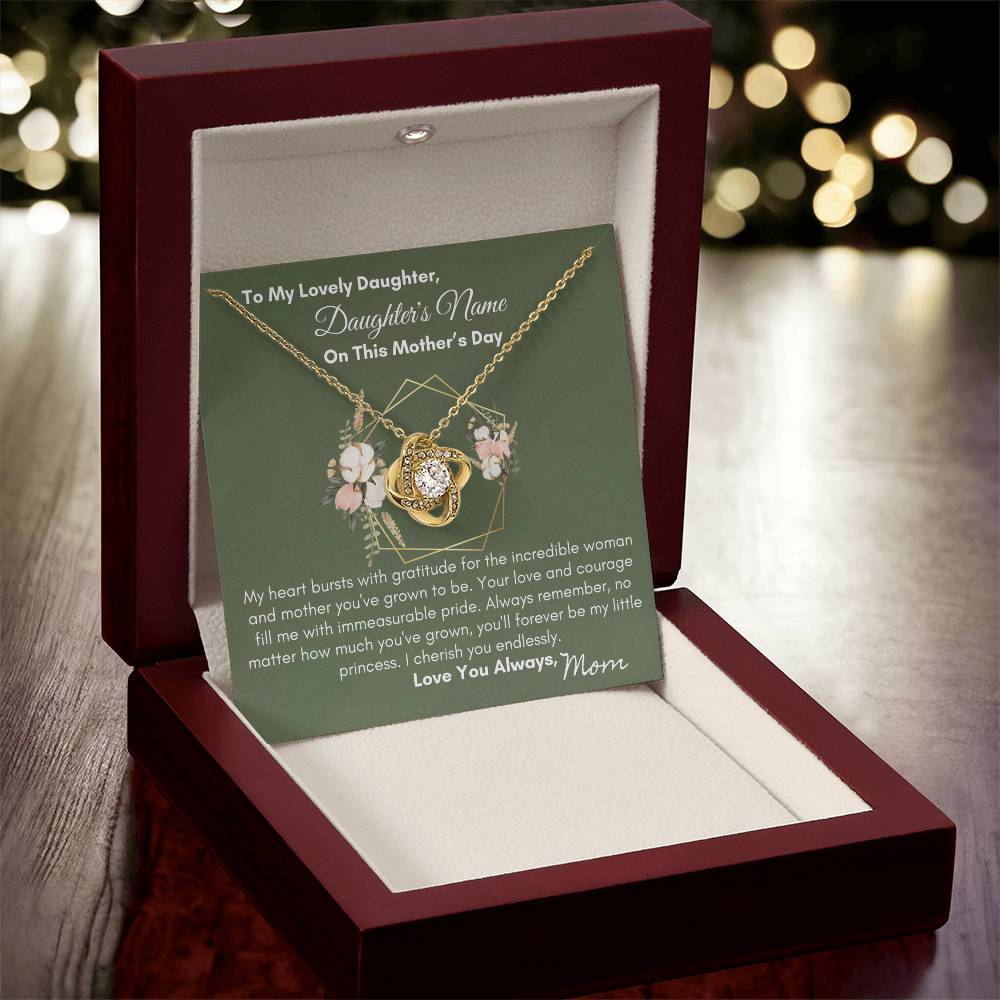 To Daughter - You'll Always Be My Little Princes| Love Knot Necklace