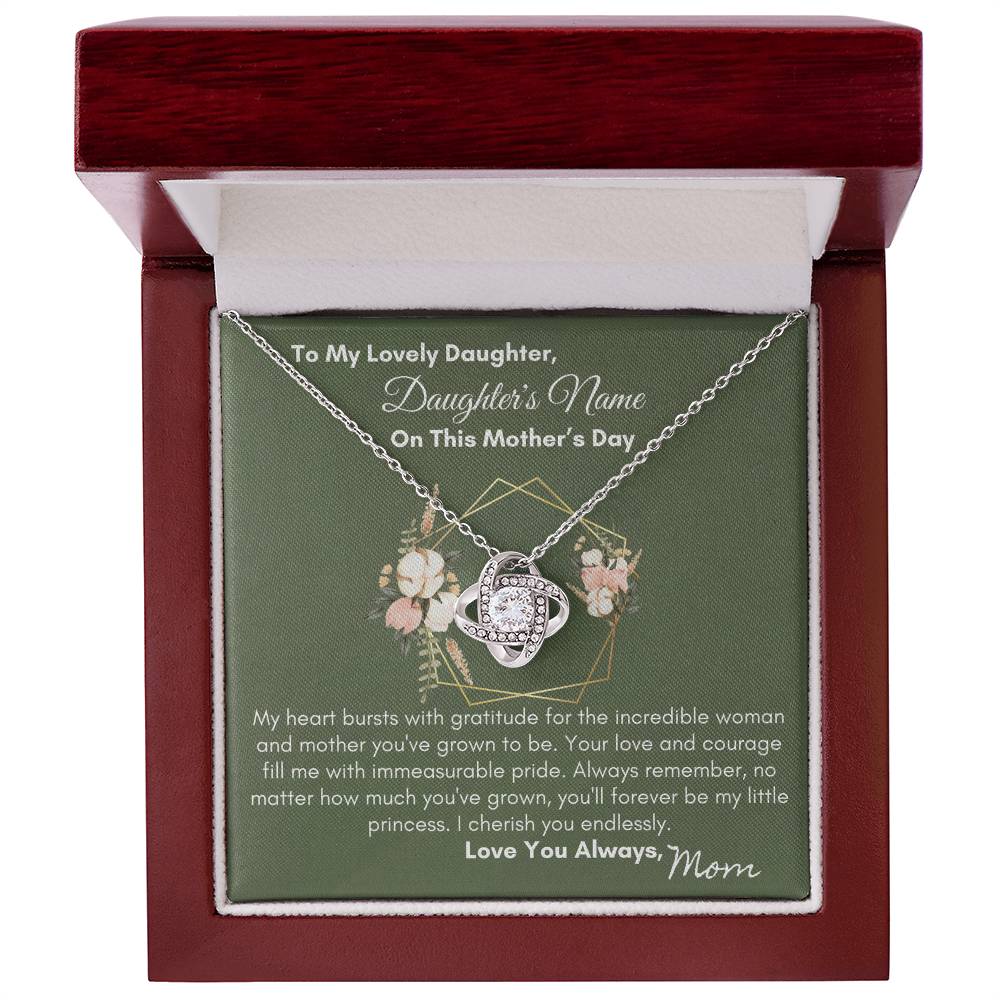 To Daughter - You'll Always Be My Little Princes| Love Knot Necklace