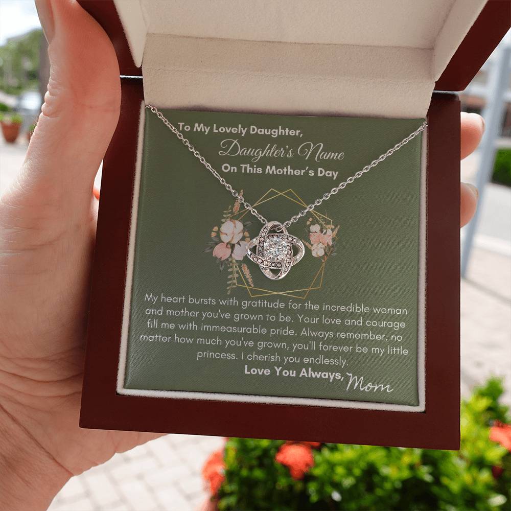 To Daughter - You'll Always Be My Little Princes| Love Knot Necklace