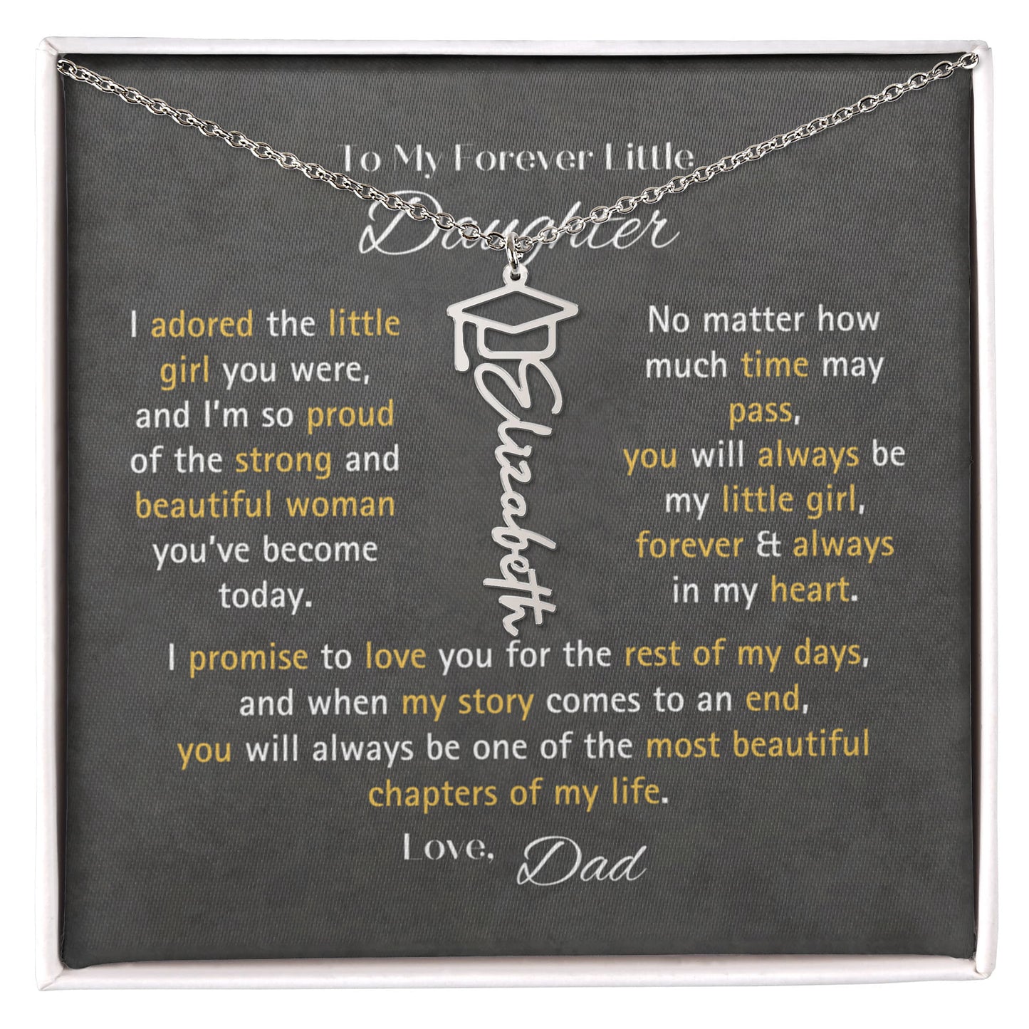 For Daughter Graduation Gift - You Will Always Be My Little Girl Graduation Necklace