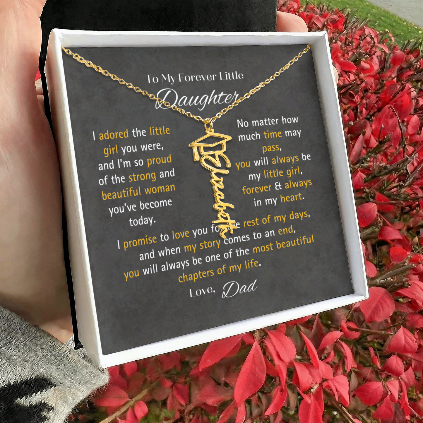 For Daughter Graduation Gift - You Will Always Be My Little Girl Graduation Necklace