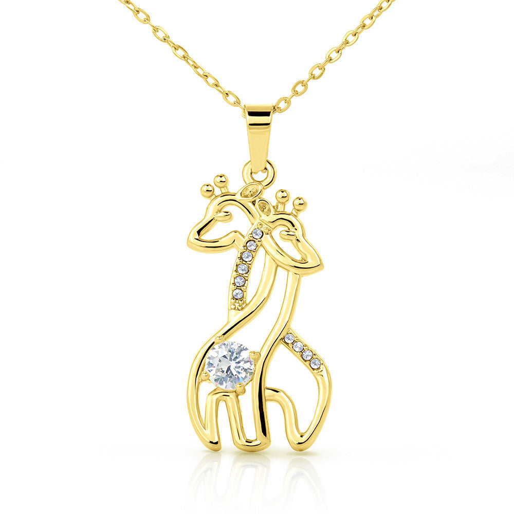 Granddaughter Birthday Gift Giraffe Necklace You Are One of The Most Beautiful Pages of My Life 18K Yellow Gold Finish Standard Box