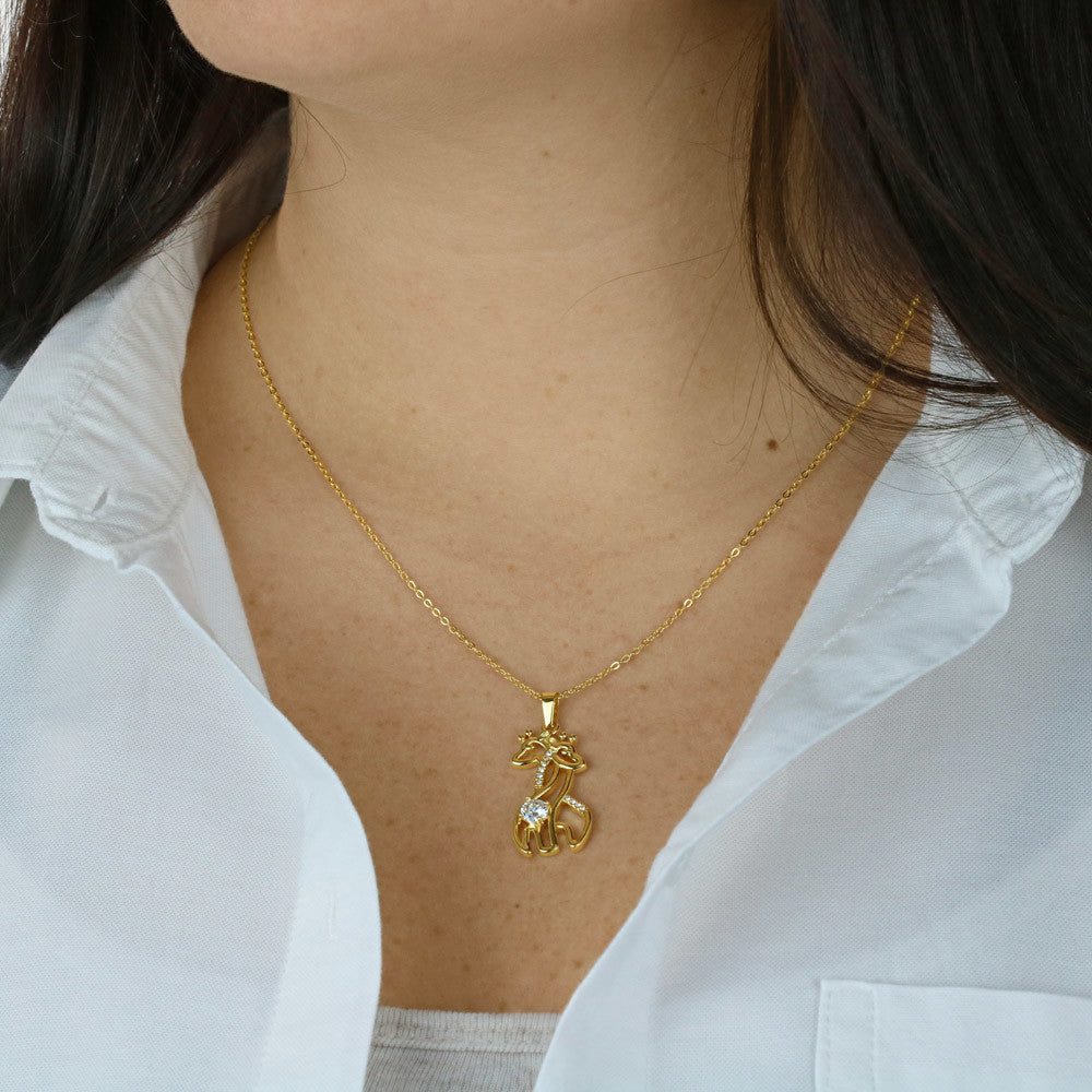 Giraffe Necklace Gift for Daughter – Meaningful Jewelry Gift for Her, Animal Necklace with Cubic Zirconia, Birthday Gift for Granddaughter, Unique Gift for Women