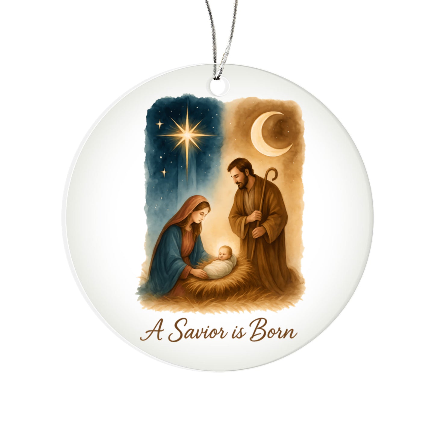A Savior is Born - Christian Christmas Ornament