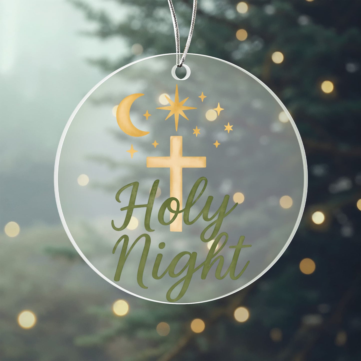 Holy Night - - Christian Christmas Ornament