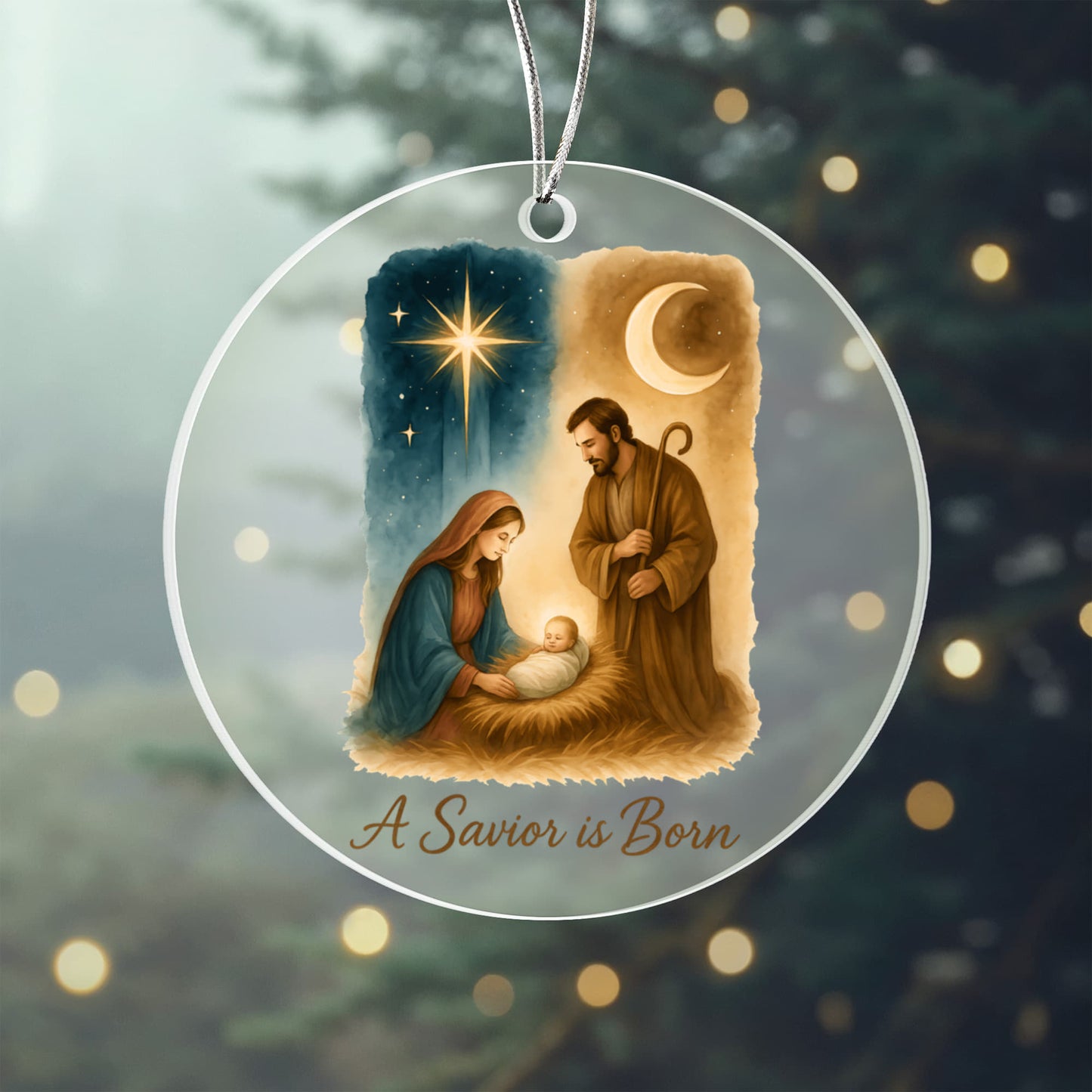 A Savior is Born - Christian Christmas Ornament