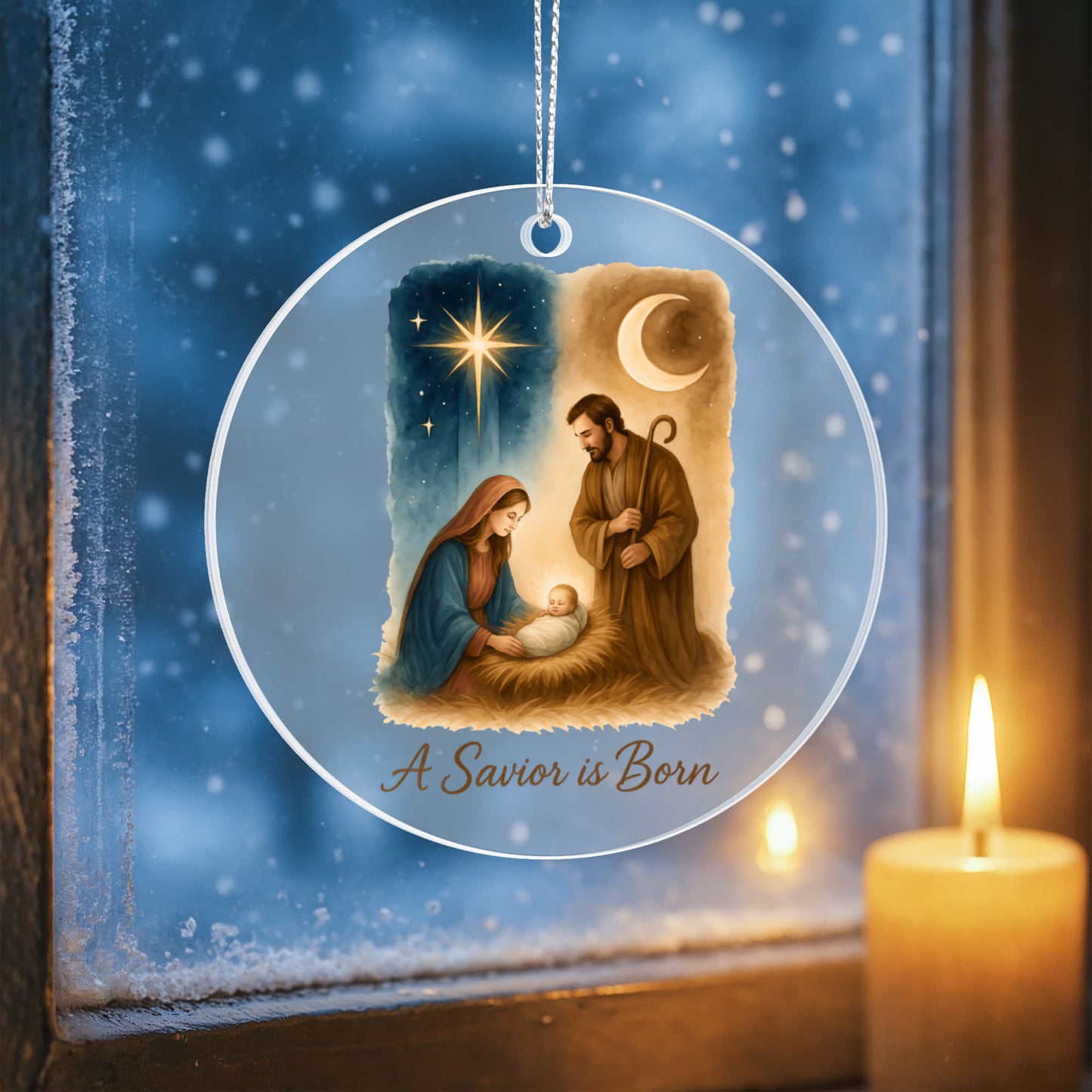 A Savior is Born - Christian Christmas Ornament