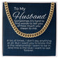 valentine's gifts for him, valentine's day gift for husband, message card jewelry, cuban link chain, gift for a husband on valentine's day, personalized valentine gifts for husband, fun valentine gifts for husband