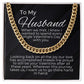 valentine's gifts for him, valentine's day gift for husband, message card jewelry, cuban link chain, gift for a husband on valentine's day, personalized valentine gifts for husband, fun valentine gifts for husband