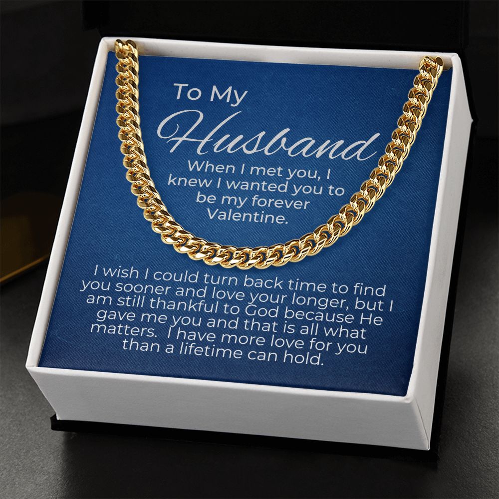 valentine's gifts for him, valentine's day gift for husband, message card jewelry, cuban link chain, gift for a husband on valentine's day, personalized valentine gifts for husband, fun valentine gifts for husband