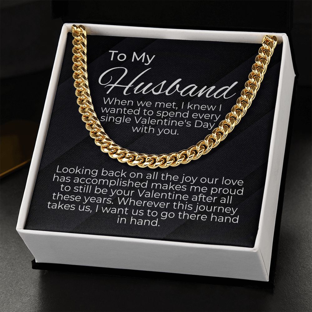 valentine's gifts for him, valentine's day gift for husband, message card jewelry, cuban link chain, gift for a husband on valentine's day, personalized valentine gifts for husband, fun valentine gifts for husband