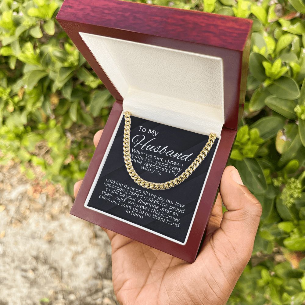 valentine's gifts for him, valentine's day gift for husband, message card jewelry, cuban link chain, gift for a husband on valentine's day, personalized valentine gifts for husband, fun valentine gifts for husband