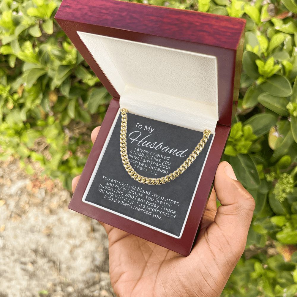 valentine's gifts for him, valentine's day gift for husband, message card jewelry, cuban link chain, gift for a husband on valentine's day, personalized valentine gifts for husband, fun valentine gifts for husband