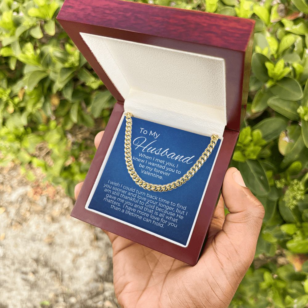 valentine's gifts for him, valentine's day gift for husband, message card jewelry, cuban link chain, gift for a husband on valentine's day, personalized valentine gifts for husband, fun valentine gifts for husband