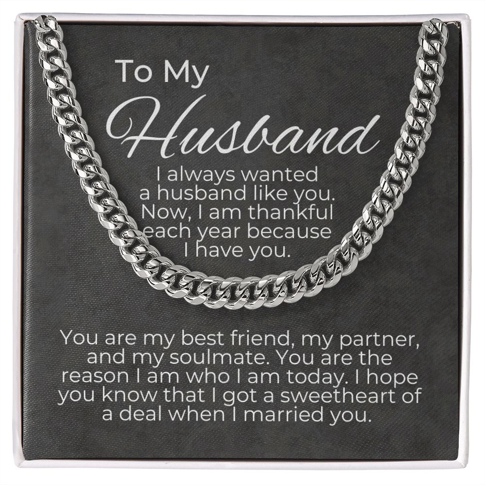 valentine's gifts for him, valentine's day gift for husband, message card jewelry, cuban link chain, gift for a husband on valentine's day, personalized valentine gifts for husband, fun valentine gifts for husband