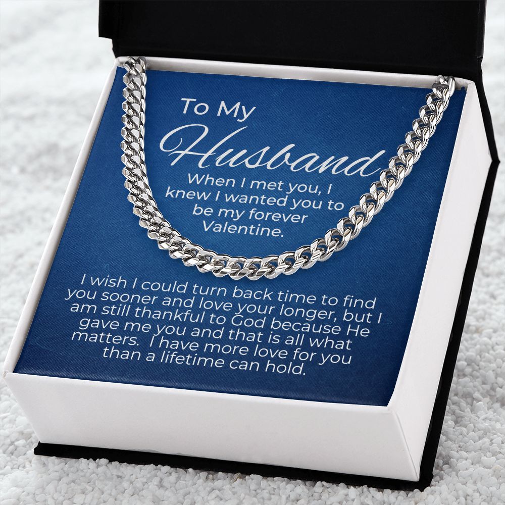 valentine's gifts for him, valentine's day gift for husband, message card jewelry, cuban link chain, gift for a husband on valentine's day, personalized valentine gifts for husband, fun valentine gifts for husband