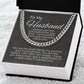 valentine's gifts for him, valentine's day gift for husband, message card jewelry, cuban link chain, gift for a husband on valentine's day, personalized valentine gifts for husband, fun valentine gifts for husband