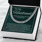 valentine's gifts for him, valentine's day gift for husband, message card jewelry, cuban link chain, gift for a husband on valentine's day, personalized valentine gifts for husband, fun valentine gifts for husband