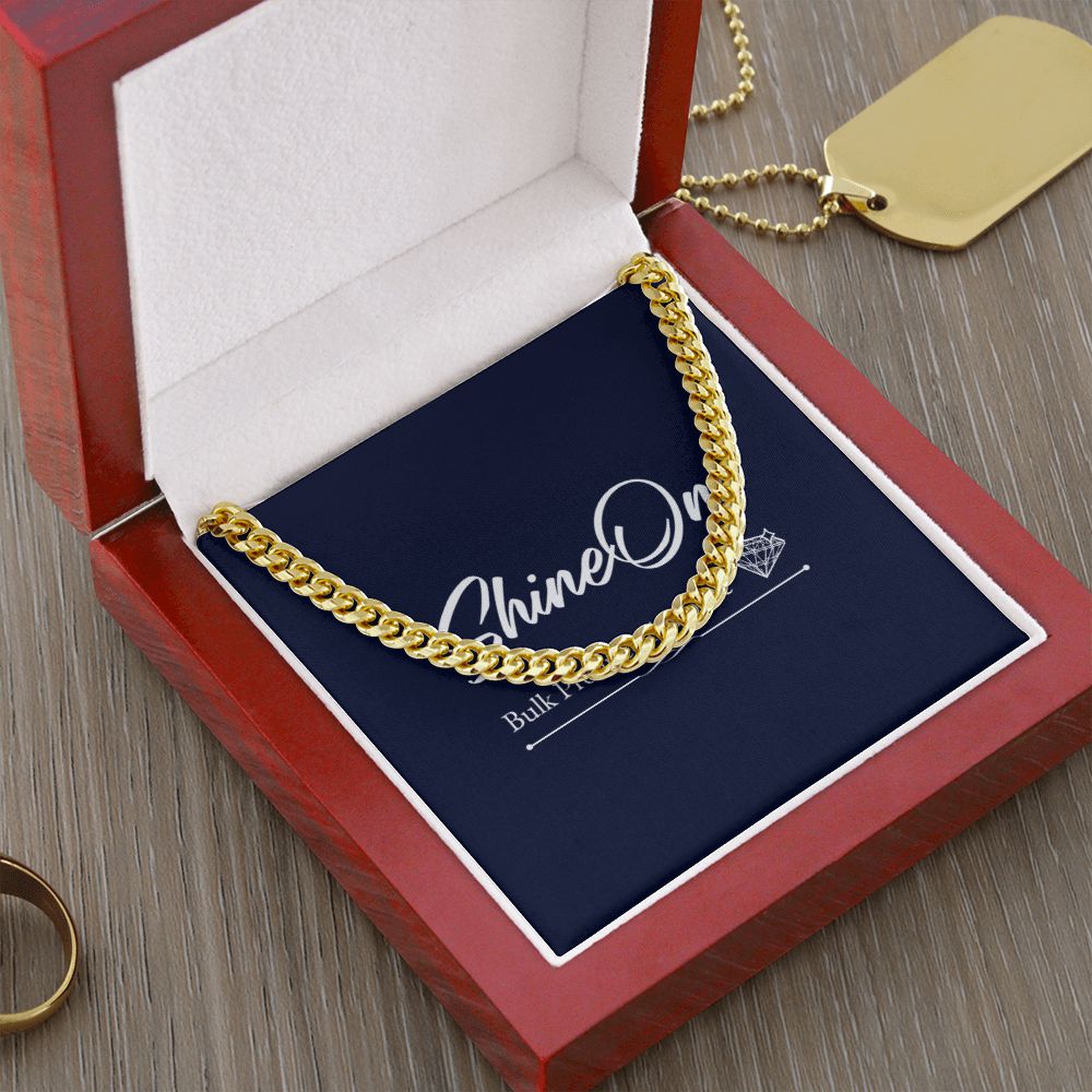 cuban chain link, message card jewelry, meaningful gift for son bonus son son in law