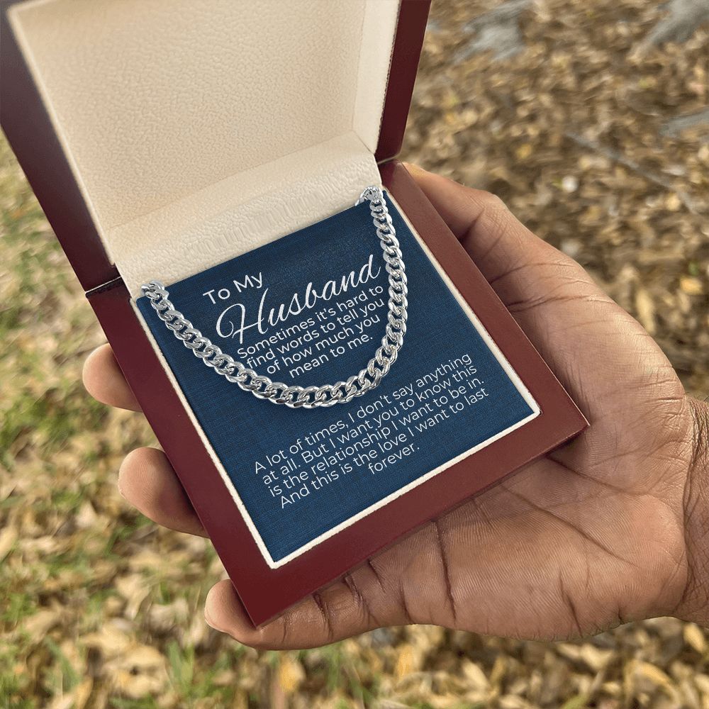 valentine's gifts for him, valentine's day gift for husband, message card jewelry, cuban link chain, gift for a husband on valentine's day, personalized valentine gifts for husband, fun valentine gifts for husband