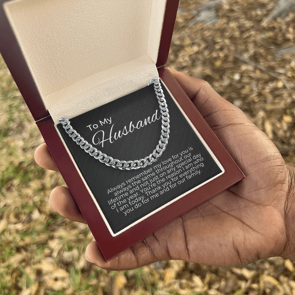 valentine's gifts for him, valentine's day gift for husband, message card jewelry, cuban link chain, gift for a husband on valentine's day, personalized valentine gifts for husband, fun valentine gifts for husband