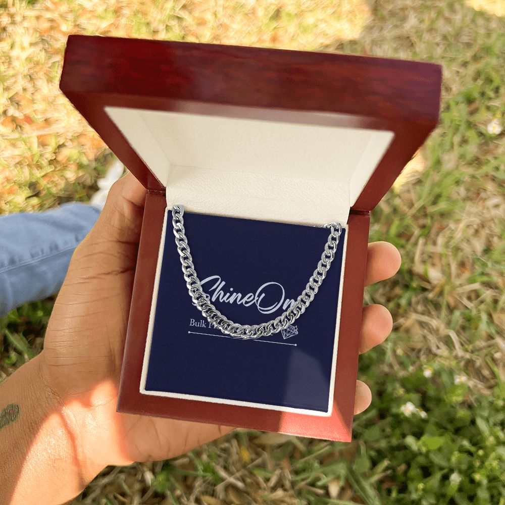 cuban chain link, message card jewelry, meaningful gift for son bonus son son in law