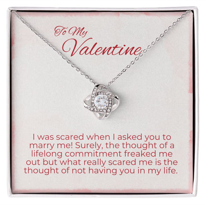 love knot necklace great gift for wife on valentine's day, necklace for wife, valentine gifts for wife, message card jewelry, jewelry valentines, valentine's day jewelry gifts