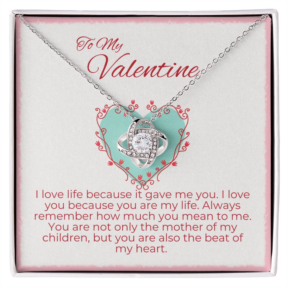 love knot necklace great gift for wife on valentine's day, necklace for wife, valentine gifts for wife, message card jewelry, jewelry valentines , valentine's day jewelry gifts