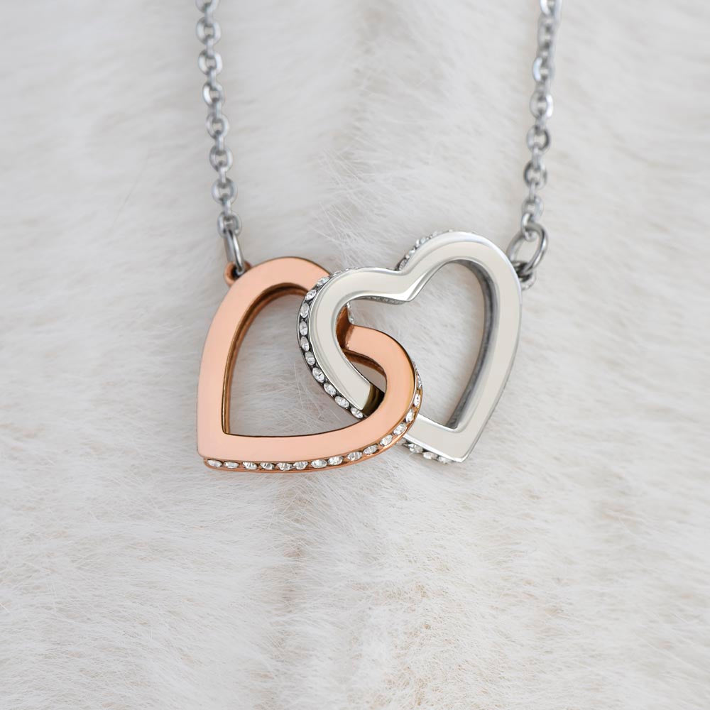 meaningful love gifts, granddaughter gift, granddaughter christmas gift, christmas gift, interlocking heart necklaces, message card
