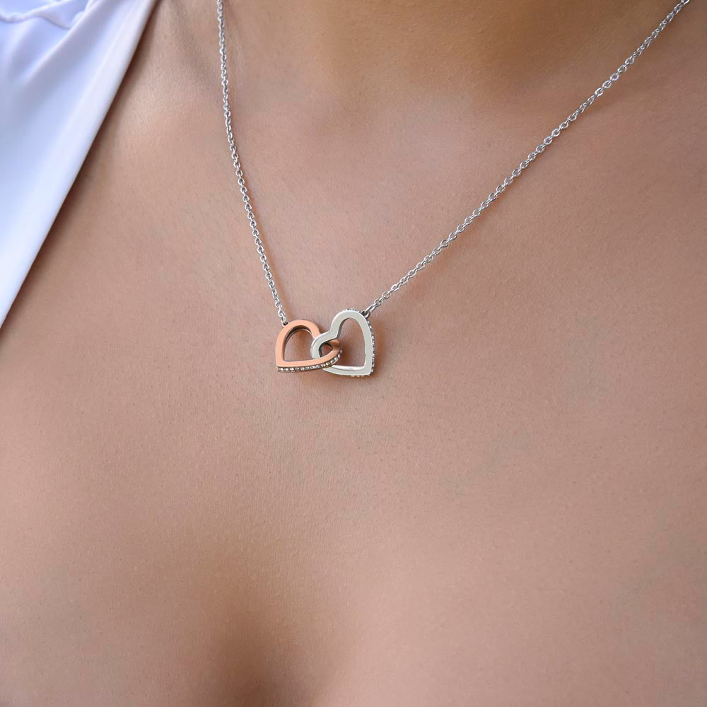 meaningful love gifts, granddaughter gift, granddaughter christmas gift, christmas gift, interlocking heart necklaces, message card